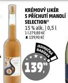 Penny Market Krémový likér s příchutí mandlí selection 15% alk., 0,5 l nabídka