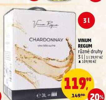 Penny Market Vinum regum různé druhy, 3 l nabídka