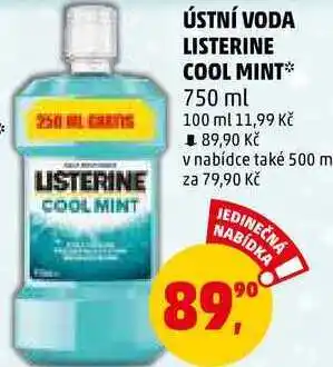 Penny Market Ústní voda listerine cool mint, 750 ml nabídka