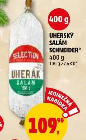 Penny Market Uherský salám schneider, 400 g nabídka