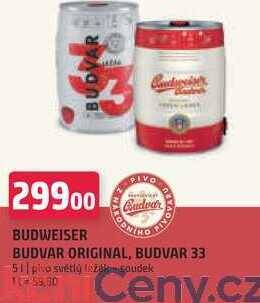 Terno Budweiser budvar original, budvar 33 5 l nabídka