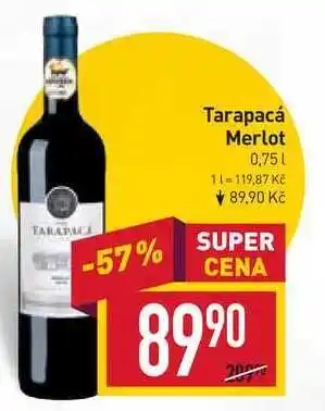 Billa Tarapacá merlot 0,75l nabídka