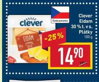 Billa Clever eidam 30 % t. vs. plátky 100g nabídka