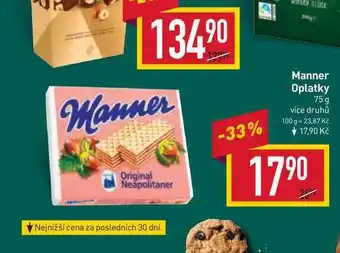 Billa Manner oplatky 75 g nabídka