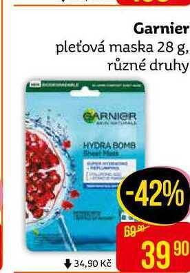 Teta Garnier pleťová maska 28 g nabídka