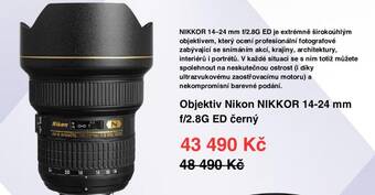 Datart Objektiv Nikon NIKKOR 14-24 mm f/2.8G ED černý nabídka