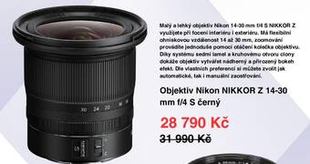 Datart Objektiv Nikon NIKKOR Z 14-30 mm f/4 S černý nabídka