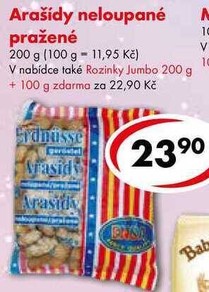 CBA Arašídy neloupané pražené, 200 g nabídka