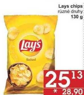 Jip Lay's salted lays chips různé druhy, 130 g nabídka
