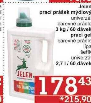 Jip Jelen prací prášek mýdlový univerzál, 3 kg / 60 dávek nabídka