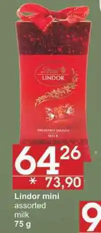 Lindor mini assorted, 75 g