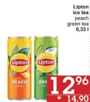 Jip Lipton ice tea peach, 0,33 l nabídka