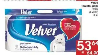 Jip Velvet toaletní papir white 3-vrstvý, 8 ks nabídka