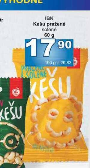 Jip Ibk kešu pražené solené 60 g nabídka