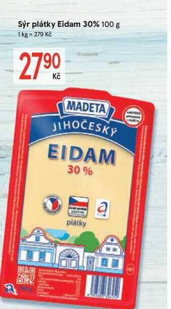 Žabka Madeta sýr plátkový eidam 100g nabídka