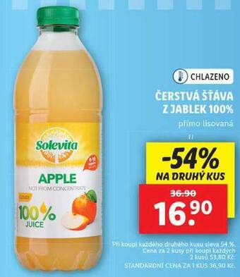 Lidl Čerstvá šťáva z jablek 100%, 1 l nabídka