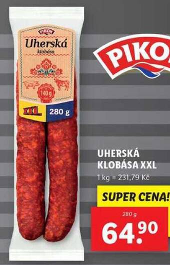 Lidl Uherská klobása xxl, 280 g nabídka