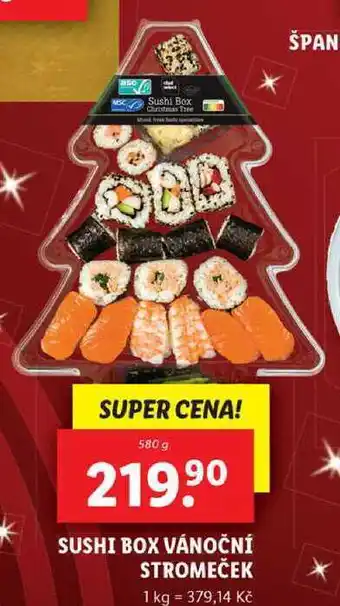 Lidl Sushi box vánoční stromeček, 580 g nabídka