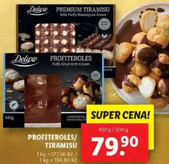 Lidl Profiteroles/tiramisu, 450 g/500 g nabídka