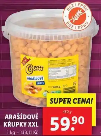 Lidl Arašídové křupky xxl, 450 g nabídka