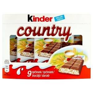 Lidl Kinder country mléčná čokoláda s mléčnou náplní a obilovinami 9 x 23,5g nabídka