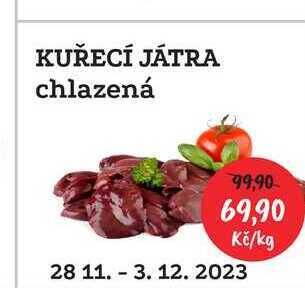 RABBIT řeznictví Kuřecí játra chlazená 1kg nabídka