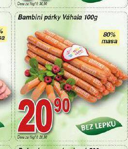 Hruška Bambini párky nabídka