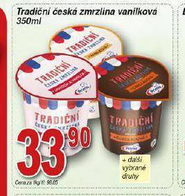 Hruška Prima tradiční česká zmrzlina nabídka