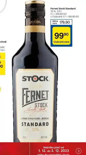 Tesco Fernet stock standard nabídka