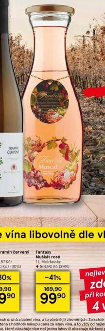 Tesco Fantasy muškát rosé nabídka