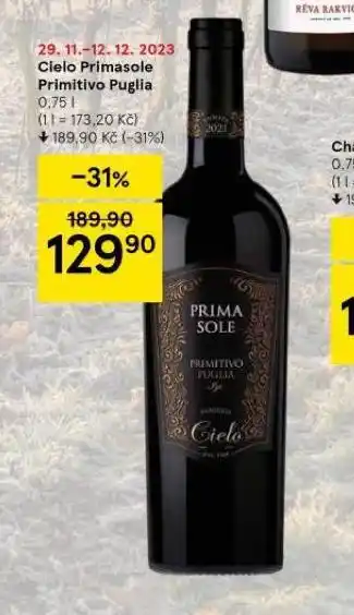 Tesco Cielo primasole primitivo puglia nabídka