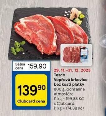 Tesco Vepřová krkovice bez kosti plátky nabídka