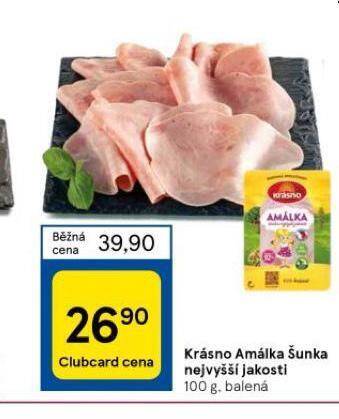 Tesco Amálka šunka nejvyšší jakosti nabídka