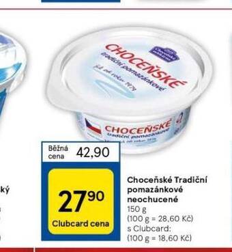 Tesco Choceňské tradiční pomazánkové neochucené nabídka