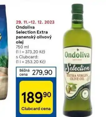 Tesco Ondoliva selection extra panenský olivový olej nabídka