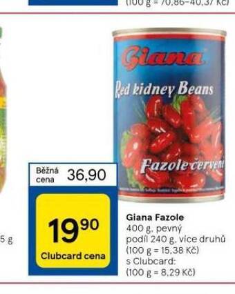 Tesco Giana fazole nabídka