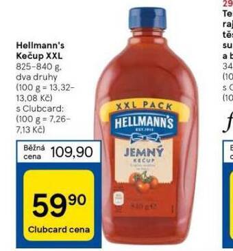 Tesco Hellmann´s kečup xxl nabídka