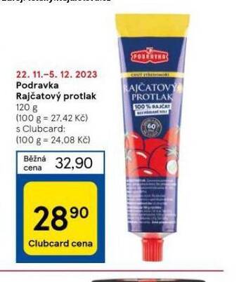 Tesco Podravka rajčatový protlak nabídka