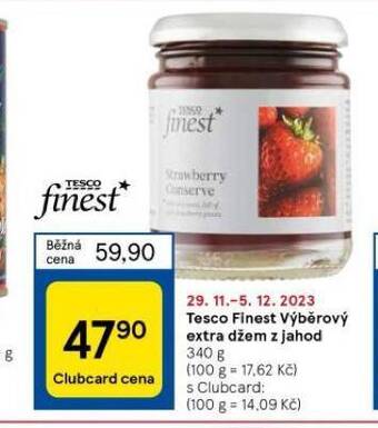 Tesco Tesco finest výběrový extra džem z jahod nabídka
