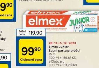 Tesco Elmex junior zubní pasta nabídka