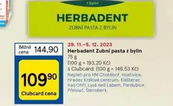 Herbadent zubní pasta z bylin