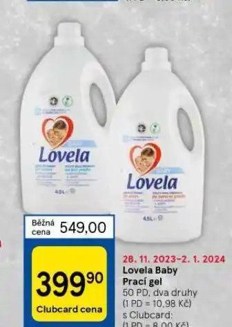 Tesco Lovela baby prací gel nabídka