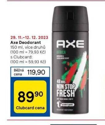 Tesco Axe pánský deodorant nabídka