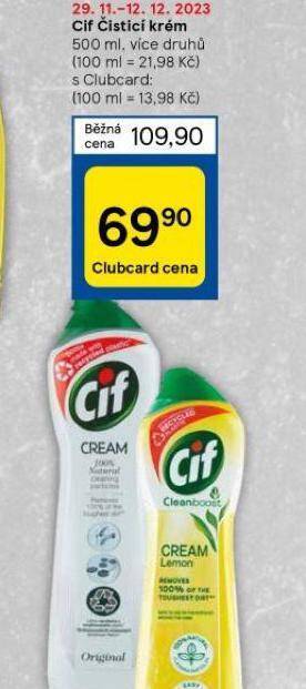 Tesco Cif čistíví krém nabídka
