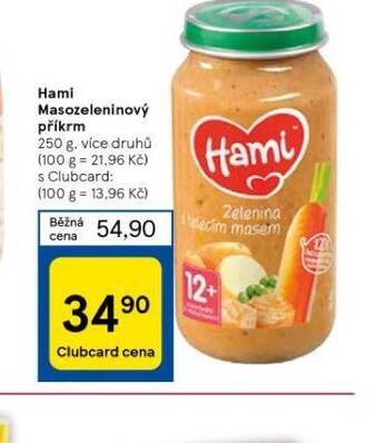 Tesco Hami masozeleninový příkrm nabídka