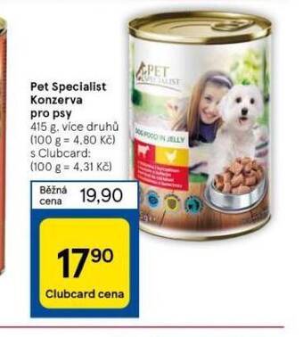 Tesco Pet specialist konzerva pro psy nabídka