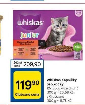 Tesco Whiskas kapsičky pro kočky nabídka