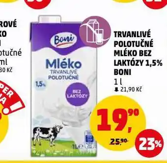 Penny Market Trvanlivé polotučné mléko bez laktózy nabídka