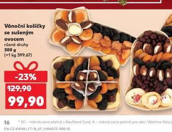 Kaufland Vánoční košíčky se sušeným ovocem nabídka
