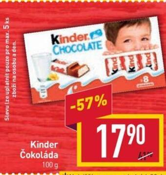 Billa Kinder Čokoláda 100 g nabídka